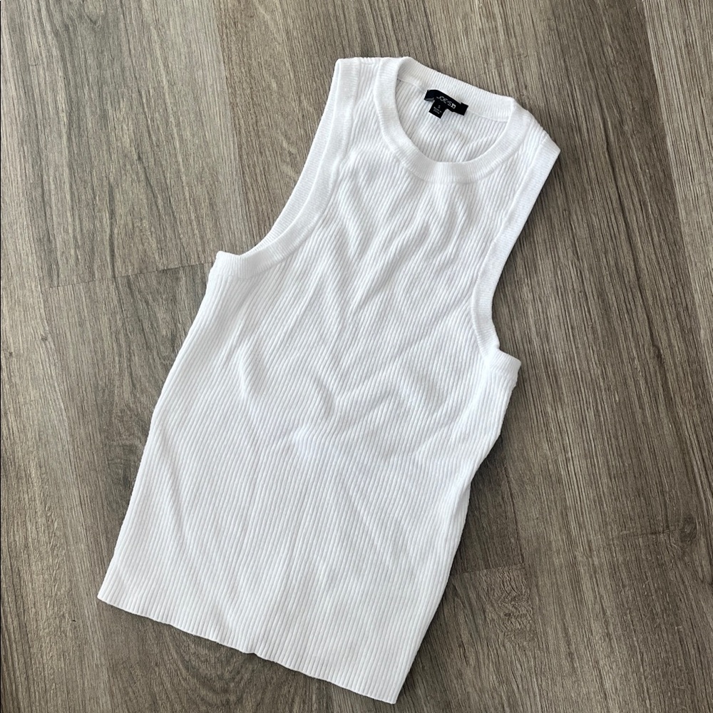 Joe’s Jeans White Ribbed Sweater Tank Top